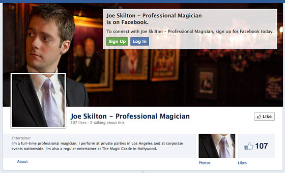 skilton-facebook-page Joe Skilton - Professional Magician Facebook Page