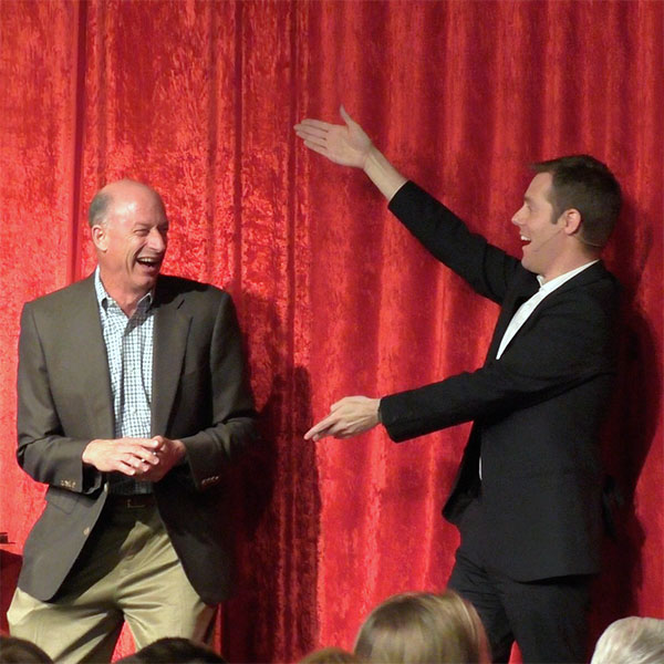 Clean comedy is key for after-dinner entertainment. 