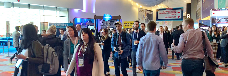 Crowd at a convention.