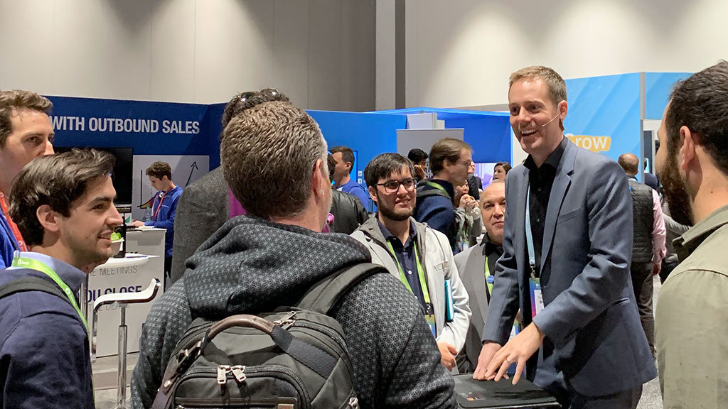 Joe connects with attendees.