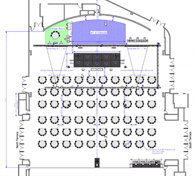 Sales kickoff floor plan at the Ray Dolby Theater